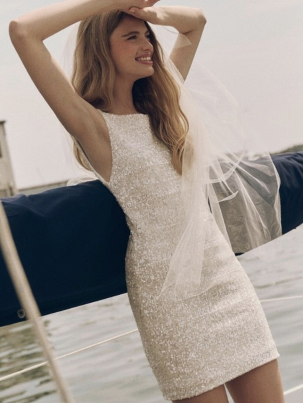 Anthropologie Mare Mare White Sequin Mini Dress NEW NWT Size XS